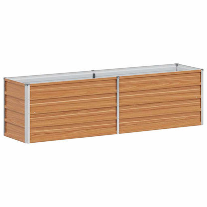 vidaXL Garden Raised Bed Light Brown 160 x 40 x 45 cm Galvanised Steel