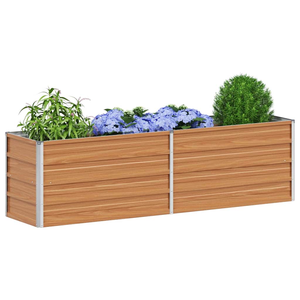 vidaXL Garden Raised Bed Light Brown 160 x 40 x 45 cm Galvanised Steel
