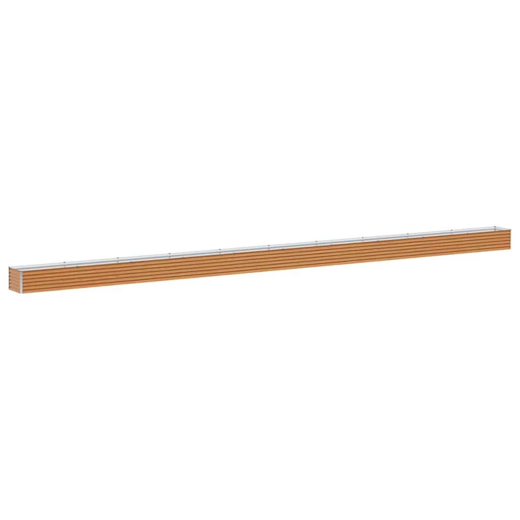 vidaXL Garden Raised Bed Light Brown 970 x 50 x 36 cm Galvanised Steel