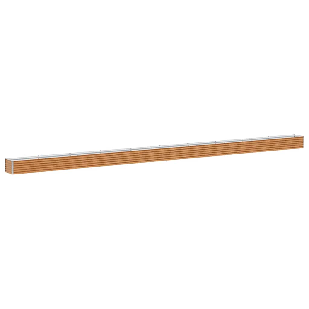 vidaXL Garden Raised Bed Light Brown 970 x 50 x 36 cm Galvanised Steel