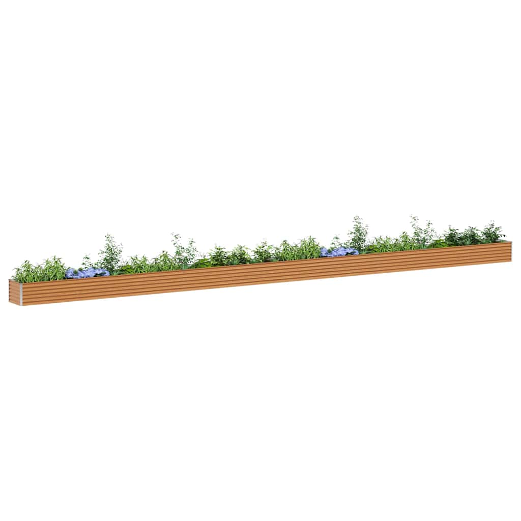 vidaXL Garden Raised Bed Light Brown 970 x 50 x 36 cm Galvanised Steel