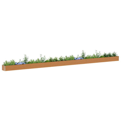 vidaXL Garden Raised Bed Light Brown 970 x 50 x 36 cm Galvanised Steel