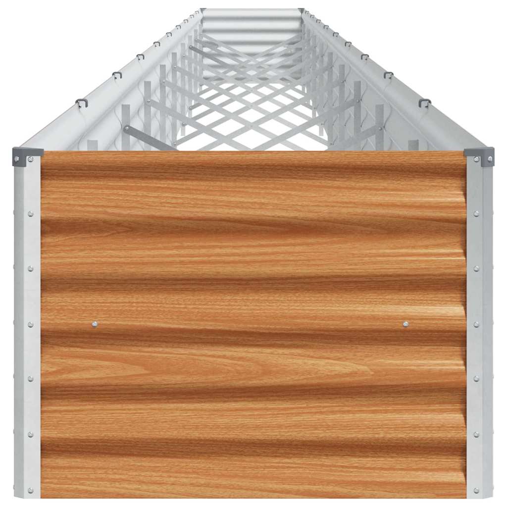 vidaXL Garden Raised Bed Light Brown 970 x 50 x 36 cm Galvanised Steel