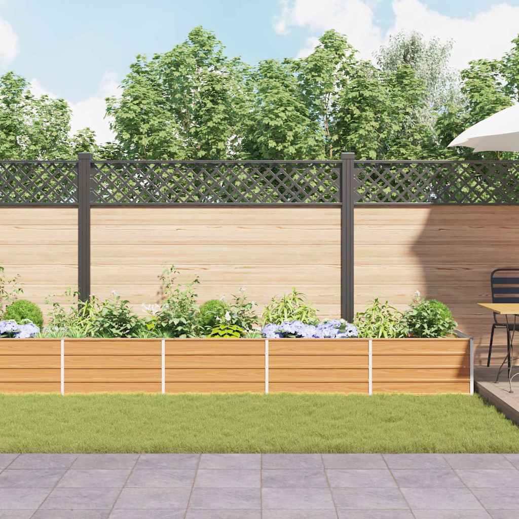 vidaXL Garden Raised Bed Light Brown 480 x 80 x 45 cm Galvanised Steel