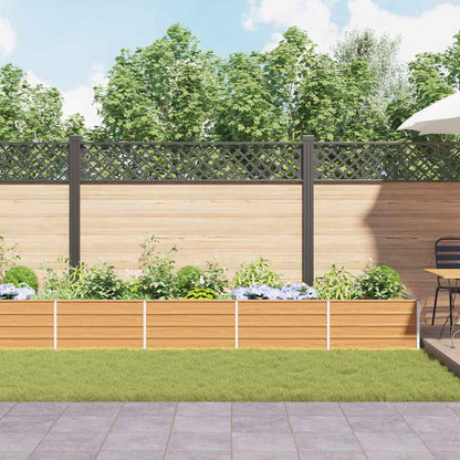 vidaXL Garden Raised Bed Light Brown 480 x 80 x 45 cm Galvanised Steel