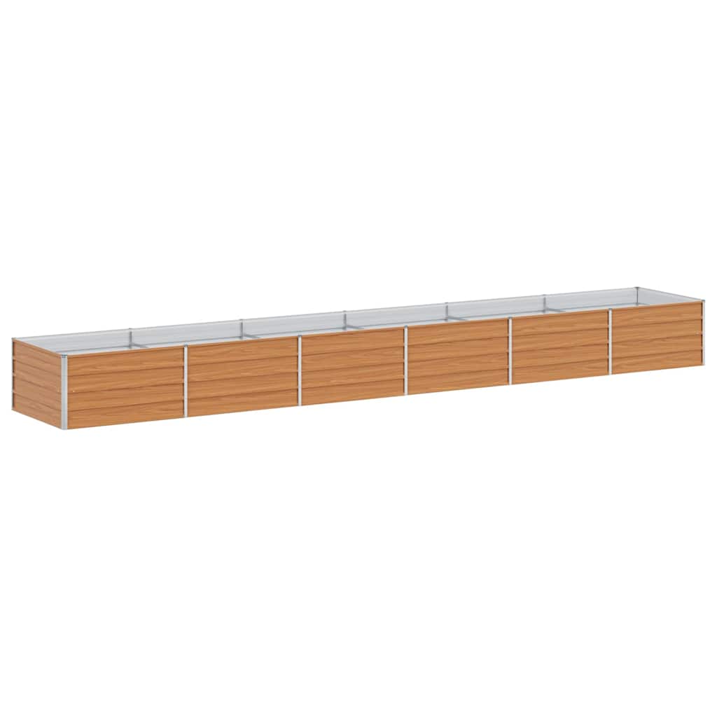 vidaXL Garden Raised Bed Light Brown 480 x 80 x 45 cm Galvanised Steel