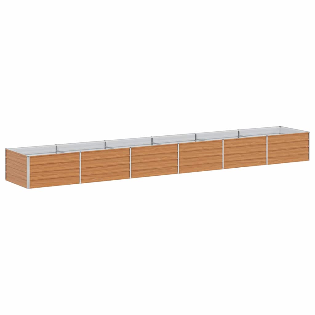 vidaXL Garden Raised Bed Light Brown 480 x 80 x 45 cm Galvanised Steel