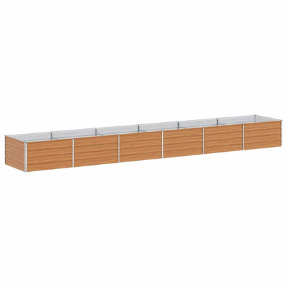vidaXL Garden Raised Bed Light Brown 480 x 80 x 45 cm Galvanised Steel
