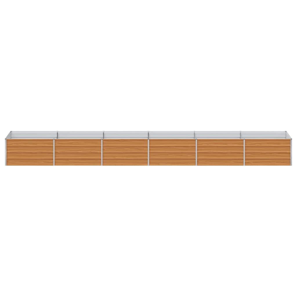 vidaXL Garden Raised Bed Light Brown 480 x 80 x 45 cm Galvanised Steel