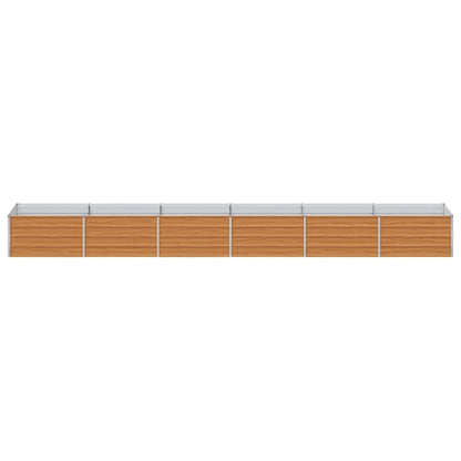 vidaXL Garden Raised Bed Light Brown 480 x 80 x 45 cm Galvanised Steel