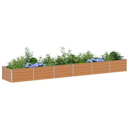 vidaXL Garden Raised Bed Light Brown 480 x 80 x 45 cm Galvanised Steel
