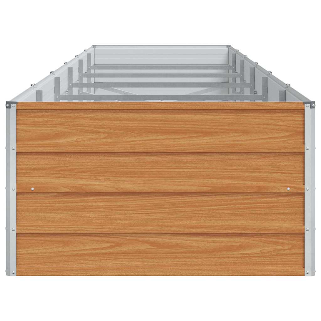 vidaXL Garden Raised Bed Light Brown 480 x 80 x 45 cm Galvanised Steel