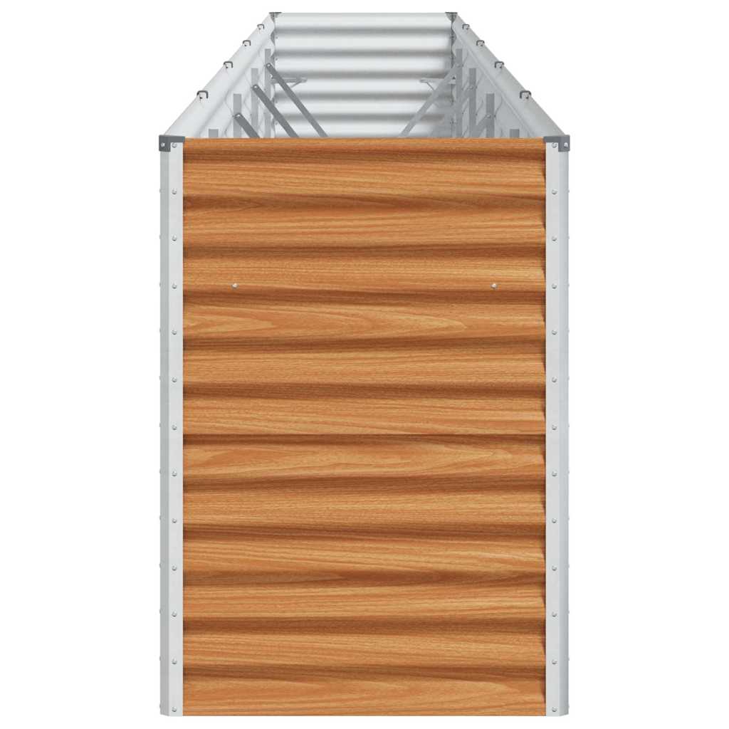 vidaXL Garden Raised Bed Light Brown 485 x 50 x 68 cm Galvanised Steel