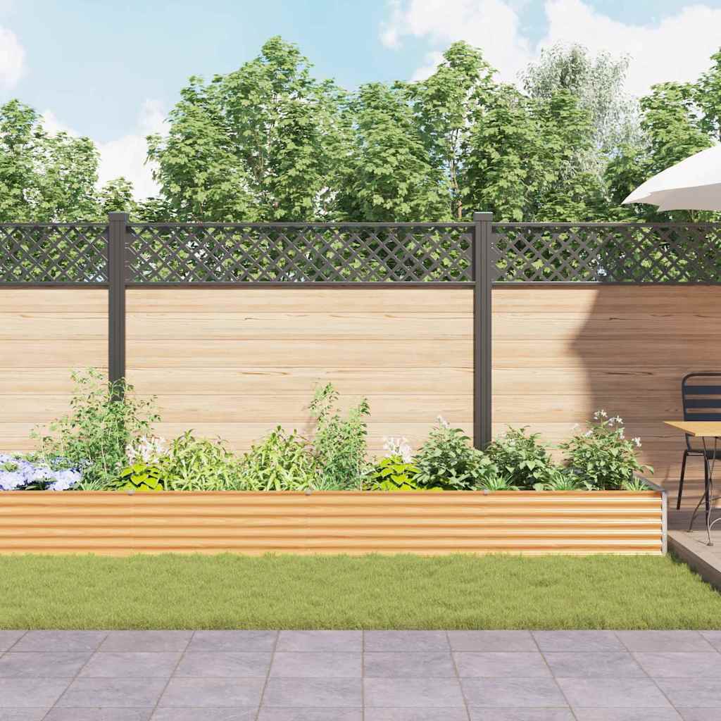 vidaXL Garden Raised Bed 775 x 100 x 36 cm Galvanised Steel