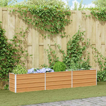 vidaXL Garden Raised Bed Light Brown 240 x 40 x 45 cm Galvanised Steel