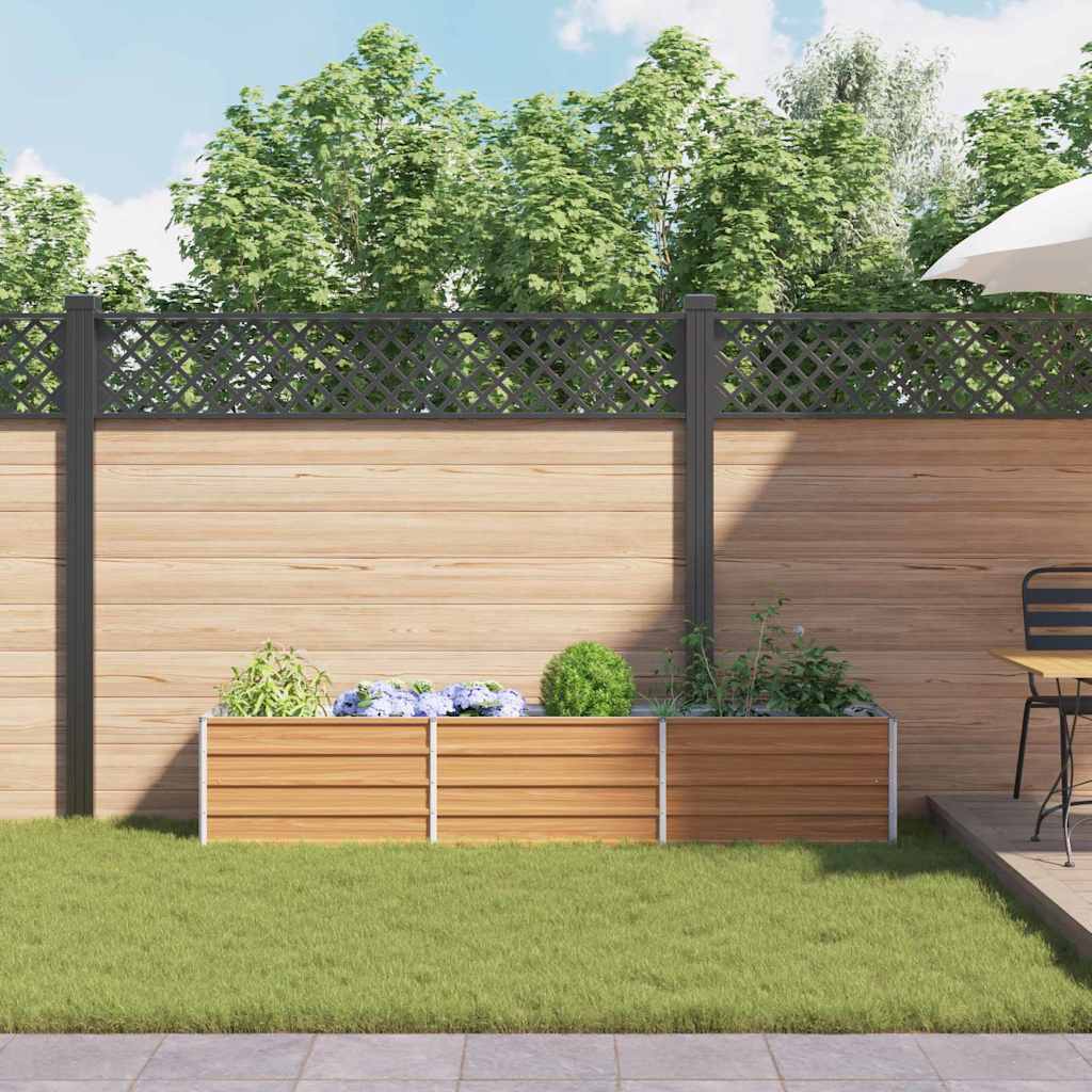 vidaXL Garden Raised Bed Light Brown 240 x 40 x 45 cm Galvanised Steel