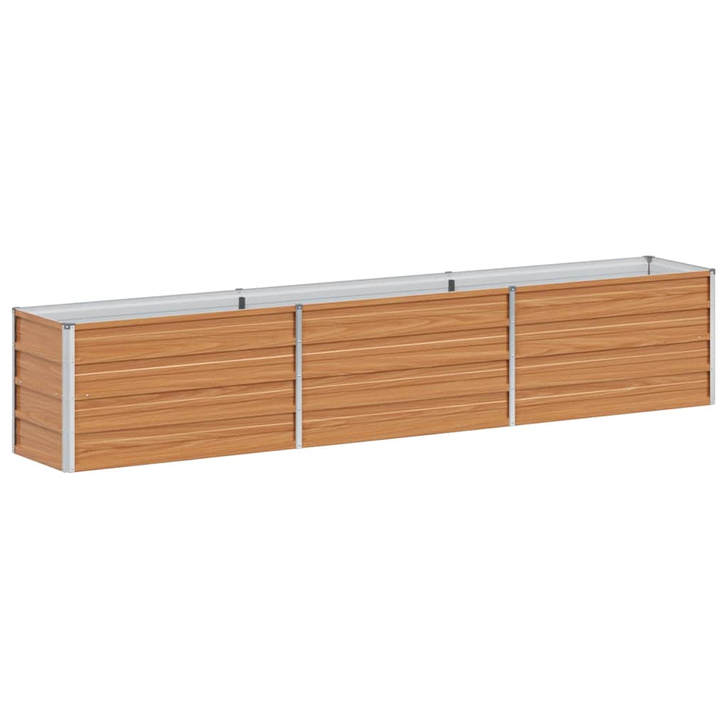vidaXL Garden Raised Bed Light Brown 240 x 40 x 45 cm Galvanised Steel
