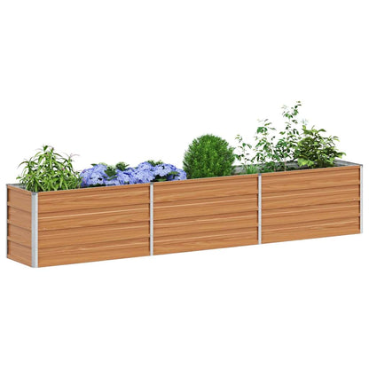 vidaXL Garden Raised Bed Light Brown 240 x 40 x 45 cm Galvanised Steel