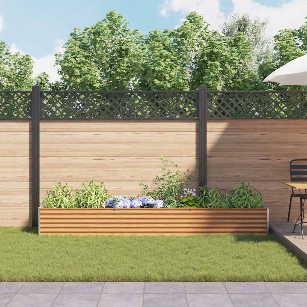 vidaXL Garden Raised Bed Light Brown 290 x 50 x 36 cm Galvanised Steel
