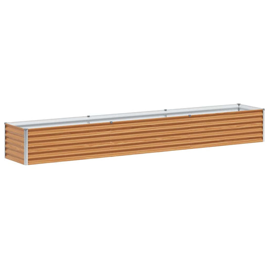 vidaXL Garden Raised Bed Light Brown 290 x 50 x 36 cm Galvanised Steel