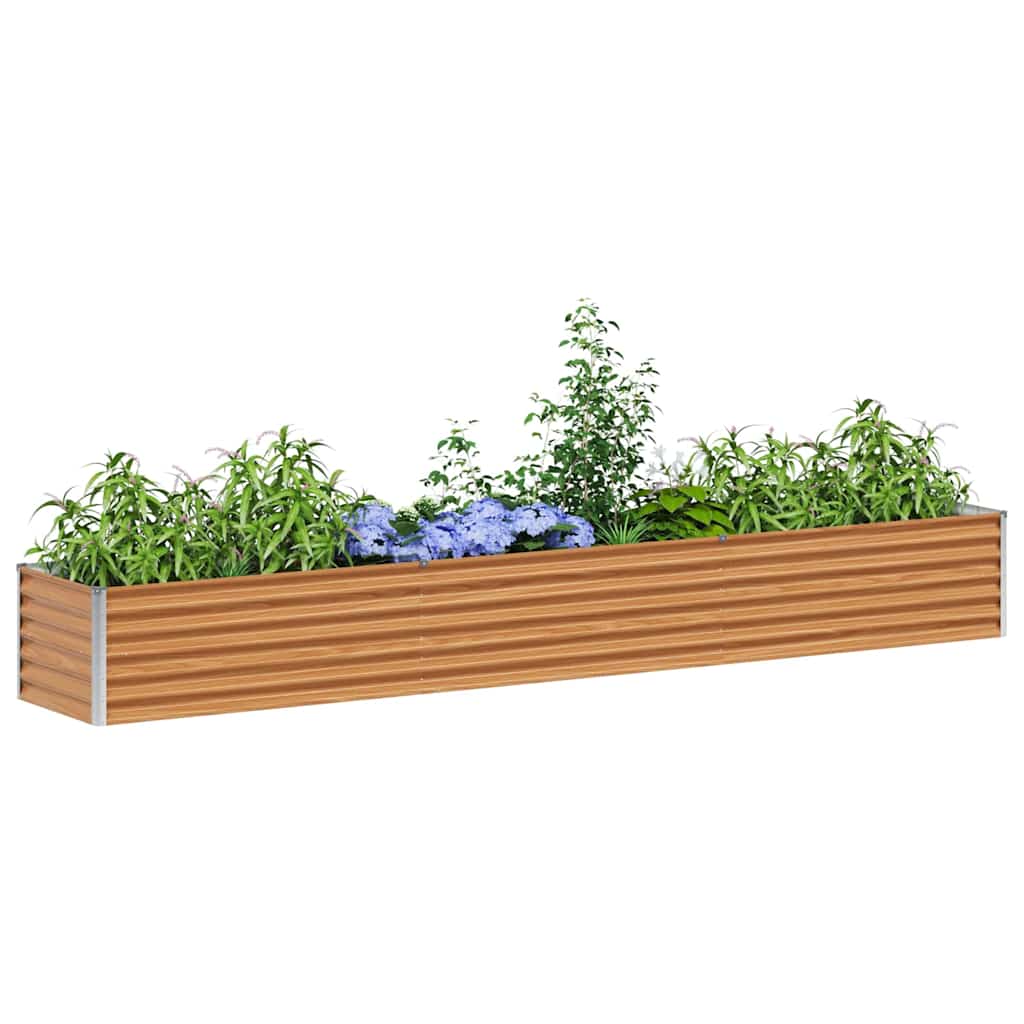 vidaXL Garden Raised Bed Light Brown 290 x 50 x 36 cm Galvanised Steel