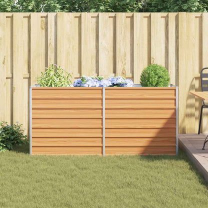 vidaXL Garden Raised Bed Light Brown 160 x 40 x 77 cm Galvanised Steel
