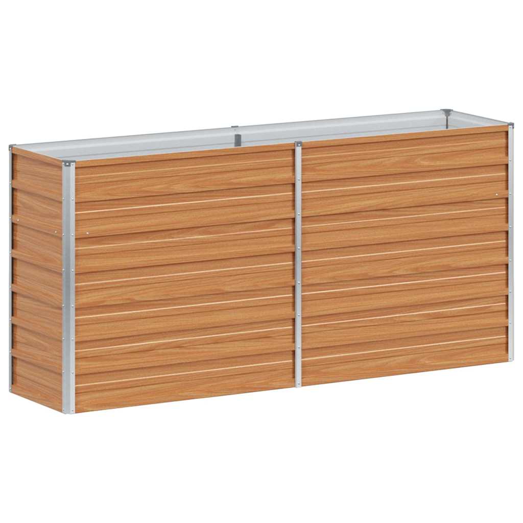 vidaXL Garden Raised Bed Light Brown 160 x 40 x 77 cm Galvanised Steel