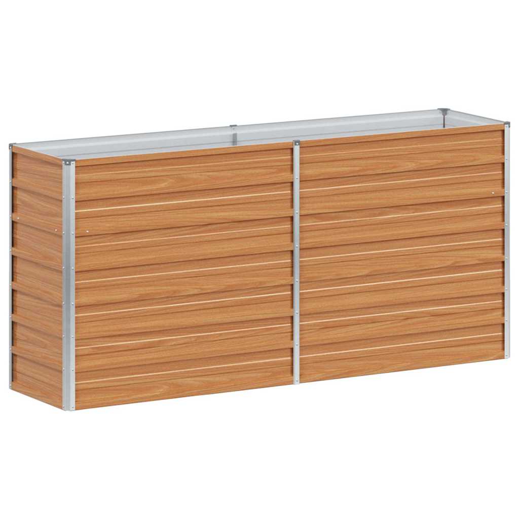 vidaXL Garden Raised Bed Light Brown 160 x 40 x 77 cm Galvanised Steel