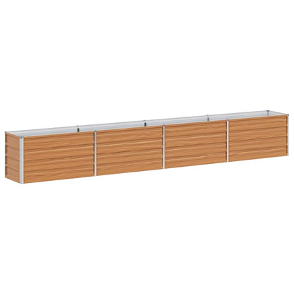 vidaXL Garden Raised Bed Light Brown 320 x 40 x 45 cm Galvanised Steel
