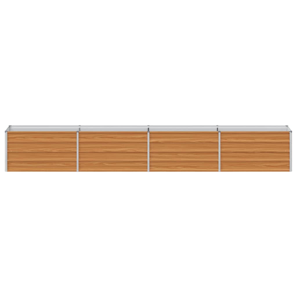 vidaXL Garden Raised Bed Light Brown 320 x 40 x 45 cm Galvanised Steel