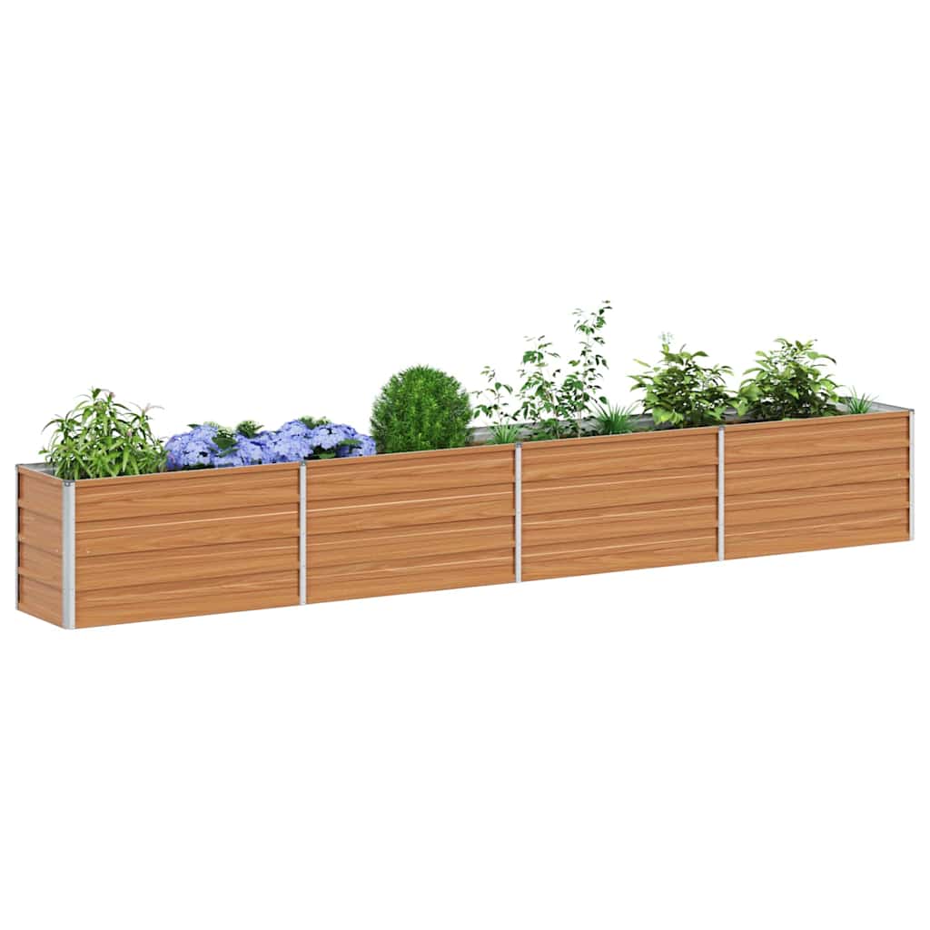 vidaXL Garden Raised Bed Light Brown 320 x 40 x 45 cm Galvanised Steel