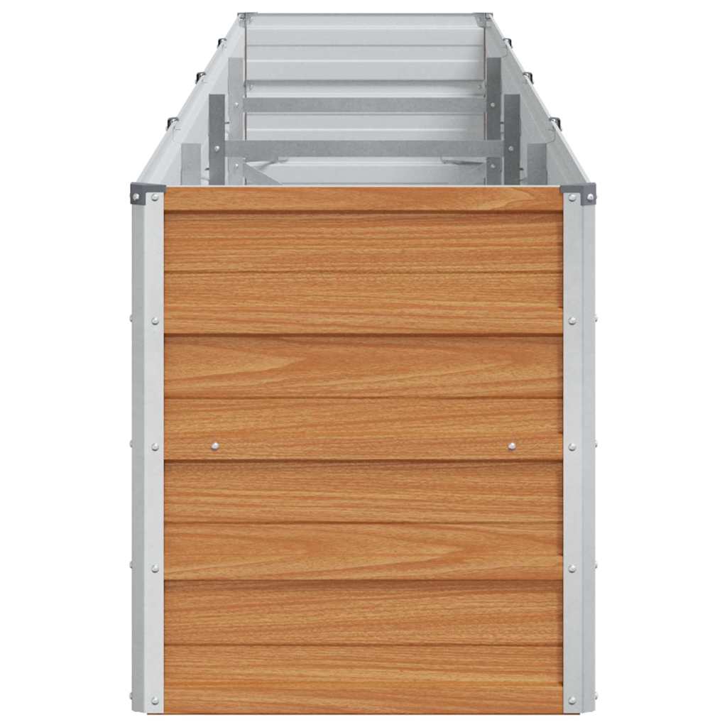 vidaXL Garden Raised Bed Light Brown 320 x 40 x 45 cm Galvanised Steel