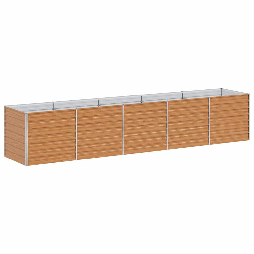 vidaXL Garden Raised Bed Light Brown 400 x 80 x 77 cm Galvanised Steel