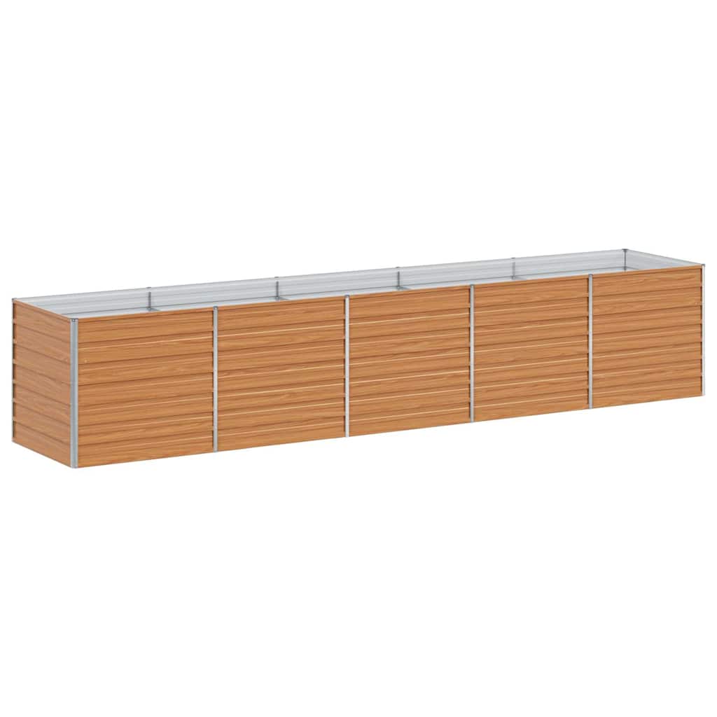 vidaXL Garden Raised Bed Light Brown 400 x 80 x 77 cm Galvanised Steel