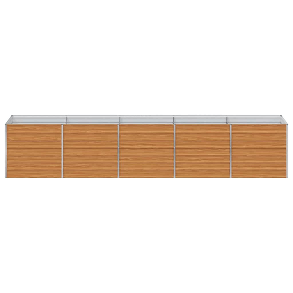 vidaXL Garden Raised Bed Light Brown 400 x 80 x 77 cm Galvanised Steel