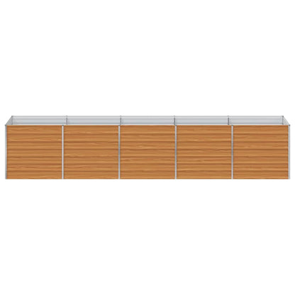 vidaXL Garden Raised Bed Light Brown 400 x 80 x 77 cm Galvanised Steel