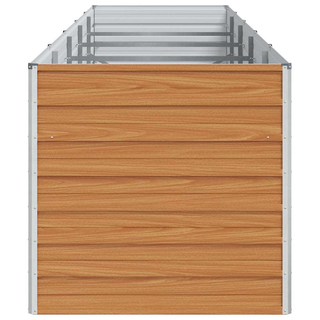 vidaXL Garden Raised Bed Light Brown 400 x 80 x 77 cm Galvanised Steel