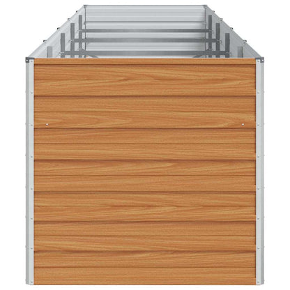 vidaXL Garden Raised Bed Light Brown 400 x 80 x 77 cm Galvanised Steel