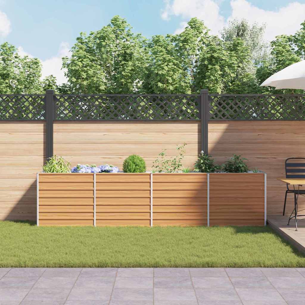 vidaXL Garden Raised Bed Light Brown 320 x 40 x 77 cm Galvanised Steel