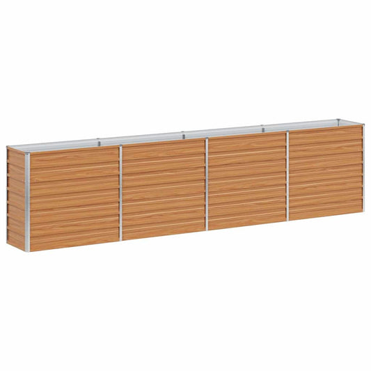 vidaXL Garden Raised Bed Light Brown 320 x 40 x 77 cm Galvanised Steel