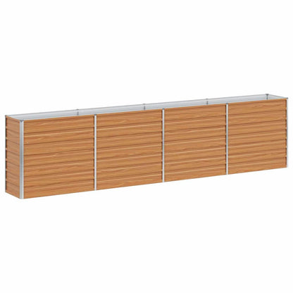 vidaXL Garden Raised Bed Light Brown 320 x 40 x 77 cm Galvanised Steel