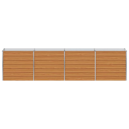 vidaXL Garden Raised Bed Light Brown 320 x 40 x 77 cm Galvanised Steel