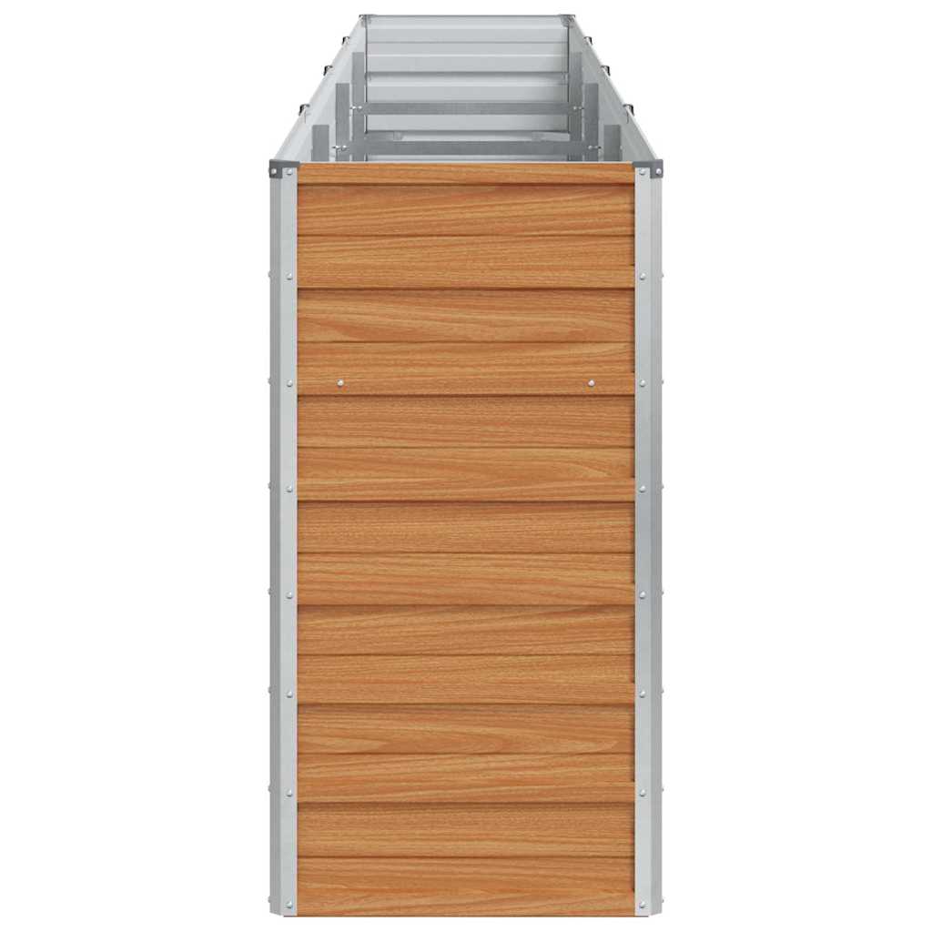 vidaXL Garden Raised Bed Light Brown 320 x 40 x 77 cm Galvanised Steel