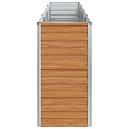 vidaXL Garden Raised Bed Light Brown 320 x 40 x 77 cm Galvanised Steel