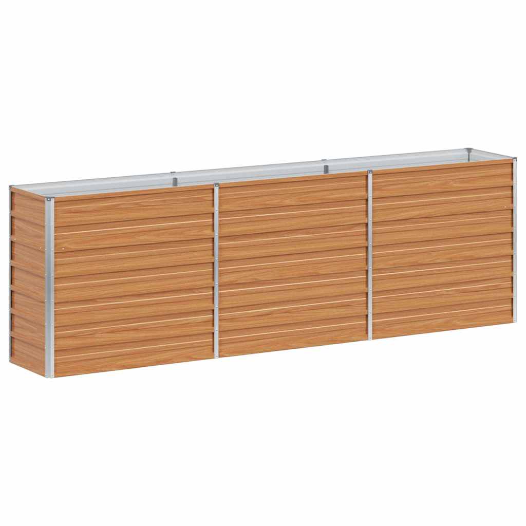 vidaXL Garden Raised Bed Light Brown 240 x 40 x 77 cm Galvanised Steel
