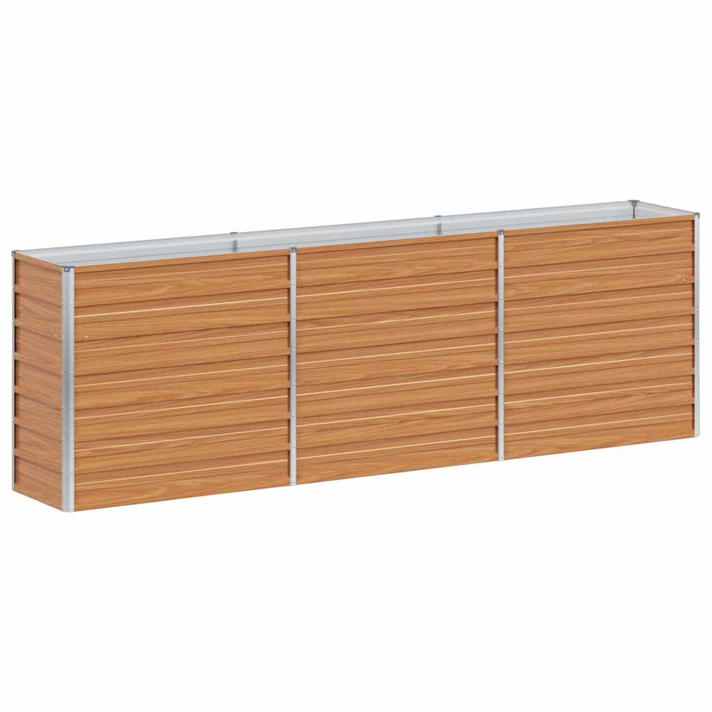 vidaXL Garden Raised Bed Light Brown 240 x 40 x 77 cm Galvanised Steel