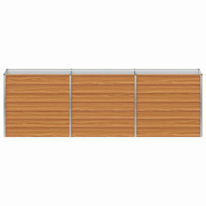 vidaXL Garden Raised Bed Light Brown 240 x 40 x 77 cm Galvanised Steel
