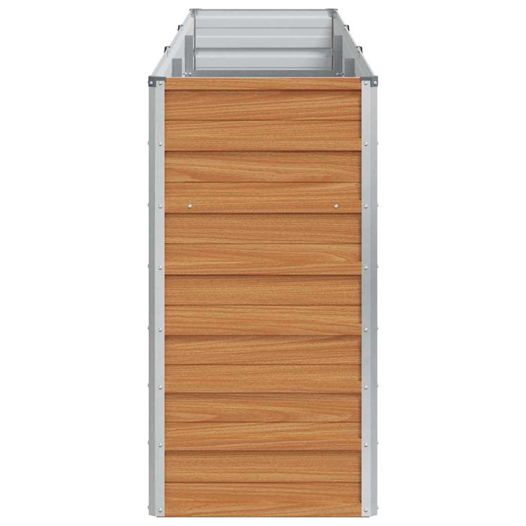 vidaXL Garden Raised Bed Light Brown 240 x 40 x 77 cm Galvanised Steel