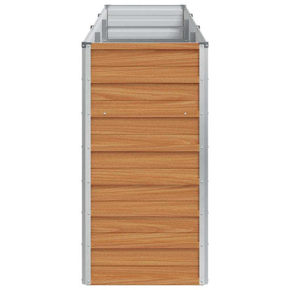 vidaXL Garden Raised Bed Light Brown 240 x 40 x 77 cm Galvanised Steel