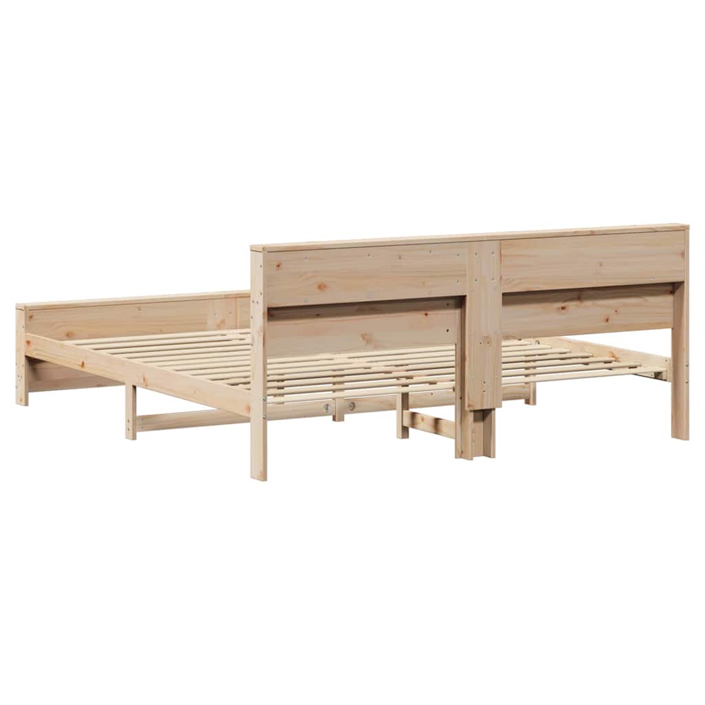 vidaXL Bed Frame with Headboard Brown 200 x 200 cm Engineered Wood